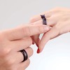 SHELOVES Black Plated Couples Women Purple Wedding Rings Sets His