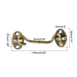 PATIKIL 4 Inch Hook Eye Latch, 2 Pack Carbon Steel Privacy Hook and Eye Latch Gate Latch Lock for Window Sliding Door Barn Door, Bronze