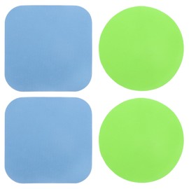 uxcell 4Pcs Rubber Jar Opener Grippers Pads, Multi-function Heat-insulated Non-Slip Grippers Pads for Jars, Kitchen Tool for Easy Opening (Blue Green, Square Circle)