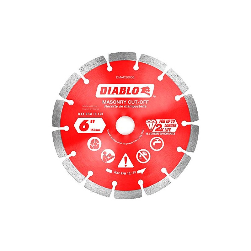 Diablo 6 in. Diamond Segmented Cut-Off Discs for Masonry
