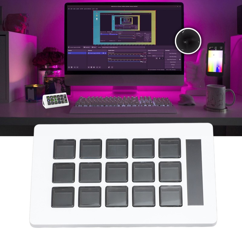 15 Key Visual Keyboard Professional Macro Keyboard LCD Custom Keyboard