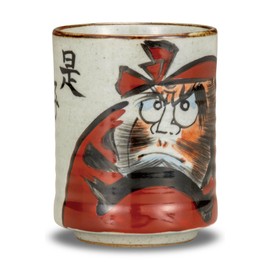 Large Tea Cup Kutaniyaki Yunomi Daruma Tea Bowl Pottery Brand Japanese Tableware Made in Japan