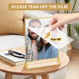 PPH-Sisy Acrylic Sign Holder 4 x 6 Double Sided Acrylic Frames Display Stand Clear Table Flyer Holder，Plastic Paper Holder for Home Office Shop