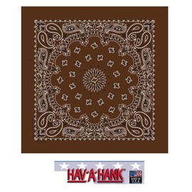 Hav A Hank *USA MADE COCOA Brown PREMIUM PAISLEY BANDANA BANDANNA Scarf Scarve Head Wrap