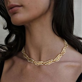 BriLove Shiny Bling Rhinestones Leaf Statement Necklace Dangle Drop Clip-on Earrings Trendy Bohemian Costume Jewelry Set for Party Prom Wedding Guest Dress Accessories