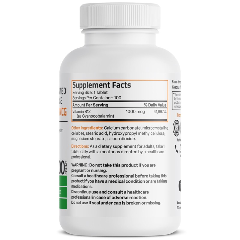 Bronson Vitamin B12 1000 mcg Sustained Release Premium Non GMO