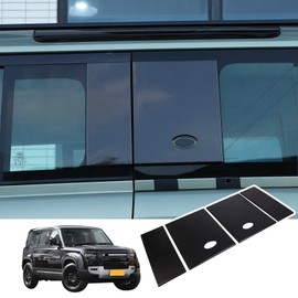 Bekantogy Door Window C Pillar Post Panel Cover Trim Compatible with LR Defender 110 130 2020-2024 Car Rear Door Side Window Glass Protective Panel Cover ABS 4PCS/Set (Carbon Fiber Pattern)