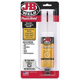 J-B Weld 50132 PlasticWeld Quick-Setting Epoxy Syringe - Dries Translucent Yellow - 25 ml (Pack of 3)