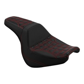 TCMT Black+Red Driver & Passenger Seat for '18-Later Harley Softail Fat Boy FXFB/FXFBS Motorcycle