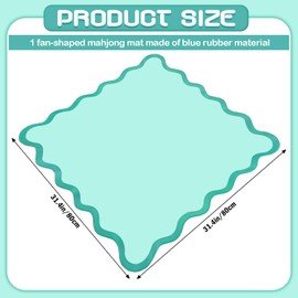 VioraWhite Scalloped Mahjong Mat Set 31.5" x 31.5" Cute Aesthetic Anti Slip Noise Reduction Games Table Cover Mahjong Accessories Gifts Domino & Tile Game Table Mat(Mint Green)