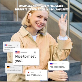 Xmenha Xmenha Translation Earbuds Real Time, 144 Languages Translation Device Ai Translator Earbuds Translating Headphones Real Time Ai Headphones Language Translation