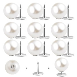 ZLMCUJE 10 Sets Big 14mm No Sew Pearl Buttons Brooch Fixed pins Removable Reusable for Coat Cardigan and Other DIY Craft