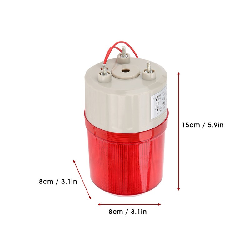 220V Red LED Warning Lights Acousto optic Alarm System Rotating