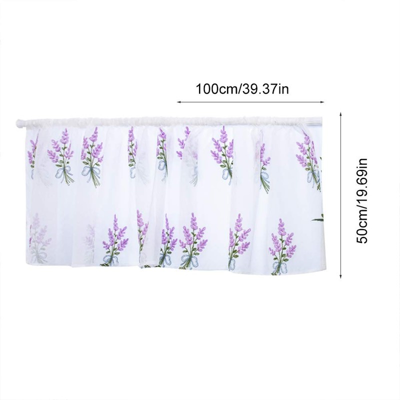 Embroidery Curtain Window Short Half Window Treatment Valance Short Semi
