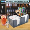 AMGSH 1 Pack 6-Compartment Bar Caddy Napkin & Straw Holder