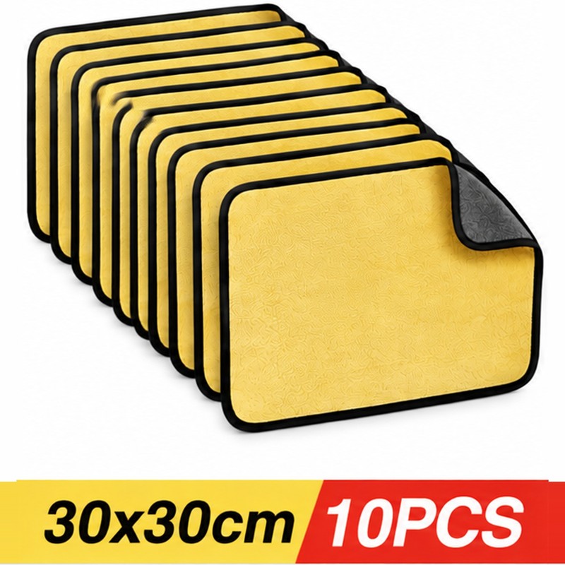 Microfiber Cleaning Towels for Car Care – Thickened Absorbent Yellow