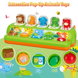 Duchong Pop Up Toys for 1 Year Old Boy Girls, Interactive Cause and Effect Learning Toys with Music & Light for Baby 6 7 8 9 10 11 12 Months, Christmas Birthday 1st Gifts for Toddlers