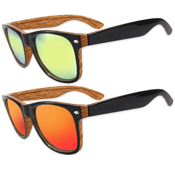 iceBoo Sunglasses Pack of 2 Mens Womens lightweight frame Plastic