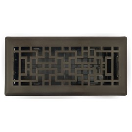 Sierra Grates 4" x 10" Oriental Design Floor Register in Metallic Bronze Finish- Vent Covers for Home Floor- Decorative Air Vent Covers- Floor Register 4” x 10” (Duct Opening)
