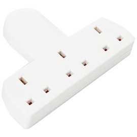 3 Way Triple Gang UK 3 Pin Multi-Socket Plug Extension Mains Adaptor British Approved 13A - White