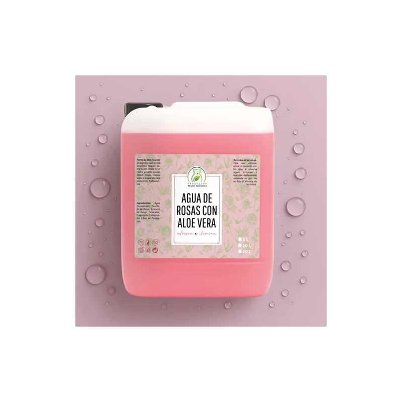 Agua De Rosas Con Áloe Vera Tónico Facial Hidrata 5