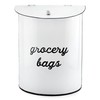 AuldHome Design Rustic Grocery Bag Holder; Wall-Mounted Vintage Enamelware Farmhouse