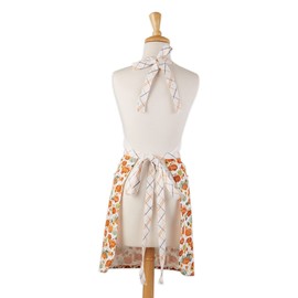 DII Women's Fall & Thanksgiving Kitchen Apron, Adjustable Long Waist Ties, Pumpkin Lady