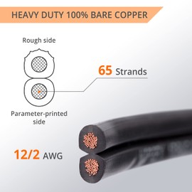 Wirefy 12/2 Low Voltage Landscape Lighting Copper Wire - 12-Gauge 2-Conductor 50 Feet | Low-Voltage Wire | Low Voltage Wiring | Low Voltage Wire 12/2 | Landscape Wire 12 2