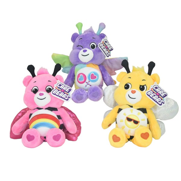 Care Bears 9.5 Inch Share Bear Funshine Bear Cheer Bear Stuffed Plush Toys (Care Bears - 3 Pak Assorted Styles)