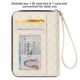 EcoVision RFID Credit Card Holder Wallets for Women Large Storage Space Accordion Zipper Card Case Holder,Leather Organizer Case with Lanyard