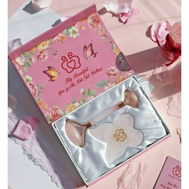 Rose Quartz Crystal Gua Sha Rose Quartz Jade Face Roller Anti Aging Puffy Eye Beauty Skincare Kit