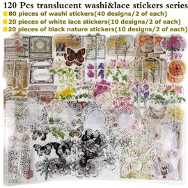 Zicojia 260Pc Vintage Scrapbook Supplies Aesthetic Scrapbook Stickers for Journaling,Gift Wrapping Cottage Decor Collage Craft B