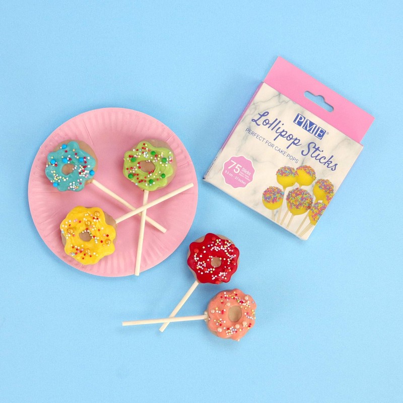 PME LS170 Lollipop Sticks 9.5 cm (3.7 in), 75-Pack, White