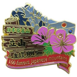 Japan 100 Famous Mountains [Pin Badge] 2-Tier Pins/Tateyama Eiko Trekking Mountain Climbing Goods Mail Order