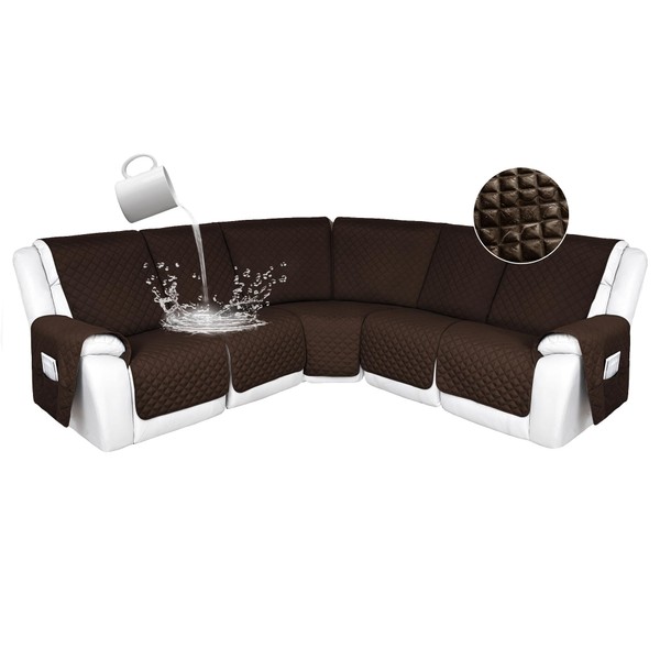 HDCAXKJ 100% Waterproof Reclining Sectional Couch Covers L Shape Recliner