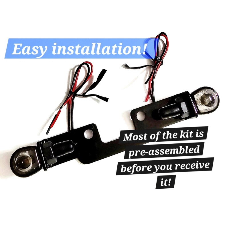 JBSporty ♤ Triumph Blinker Relocation Fork Wrap ♤ Smoked LED