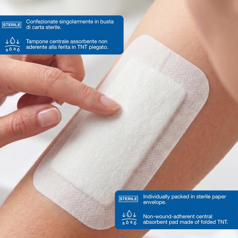 GIMA 34862 Medicazione Adesiva Sterile Tnt, 8 x 15 cm,