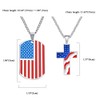 Cupimatch 2pcs American USA Flag Patriotic Cross Dog Tag Pendant