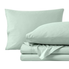 Bare Home 100% Organic Cotton King Sheet Set - Crisp Percale Weave - Cool, Breathable, and Hypoallergenic - Bedding Sheets & Pillowcases - Luxury Hotel Sheet Set (King, Willow)