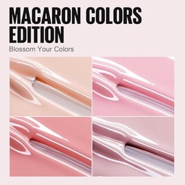 TOMICCA 4 Farben UV Nagellack Rose Nude Weiß Set Gel Nagellack Soak Off UV/LED Geschenk Nicht Giftig und Lange Dauer Für Starter Nail Art Salon DIY Home, 8ml