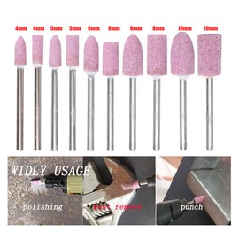 𝐋𝐮𝐨 𝐤𝐞 100 Pcs Rotary Grinding Stone - 1/8'' Shank Aluminum Oxide Grinding Bits Abrasive Mounted Grinding Stones for Rotary Tool (Red)