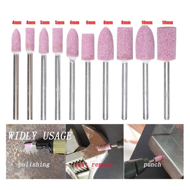 𝐋𝐮𝐨 𝐤𝐞 100 Pcs Rotary Grinding Stone - 1/8'' Shank