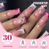 HOSAILY 3D Sakura Pink Flower Press on Nails Medium Square,