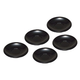 漆遊館 越前塗り 黒 渕太茶托 5枚セット 34-1666