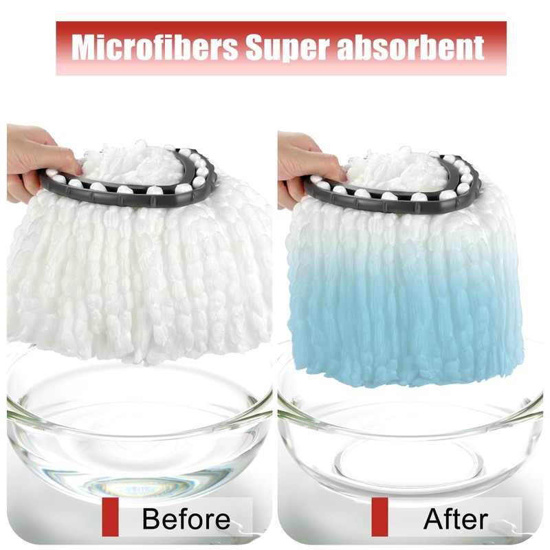 Mop Replace Head, 6 Pack Spin Mop Replacement Head for