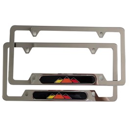 3 Color Mountain License Plate Frame Cover Holder, Chrome for Toyota, Truck Car Accessories 2PC