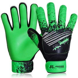 Foriox International Football Goalkeeper Gloves For kids Boys Youth Children Adults Soccer Goalie Glove with Super 3mm Grip Latex Palms Available In Bright Eye-Catching Colors (Green, Size 4)