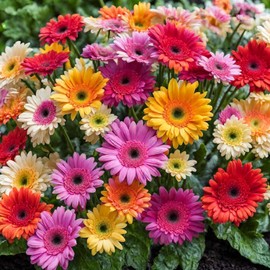 Gerbera Daisy Seeds for Planting - 300+ Mixed Gerbera Daisy Seeds Non-GMO Flower for Garden Outdoor