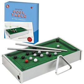 ADEPTNA Desktop Mini Pool Table Game Set Compact Tabletop Billiards with Metal Frame, Velvet Top, Cues, Balls, & Triangle Portable Interactive Game for Kids Adults Teens & Desk Decoration