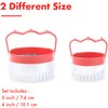 2 Pcs Fluted Round Cookie Cutter with Handle 3“ 4”,